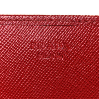 Prada Saffiano Metal Oro Chain Wallet Fuoco 6 of 10