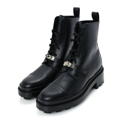 Hermes Glossed Calfskin Funk Ankle Boots 37 Black 2 of 8
