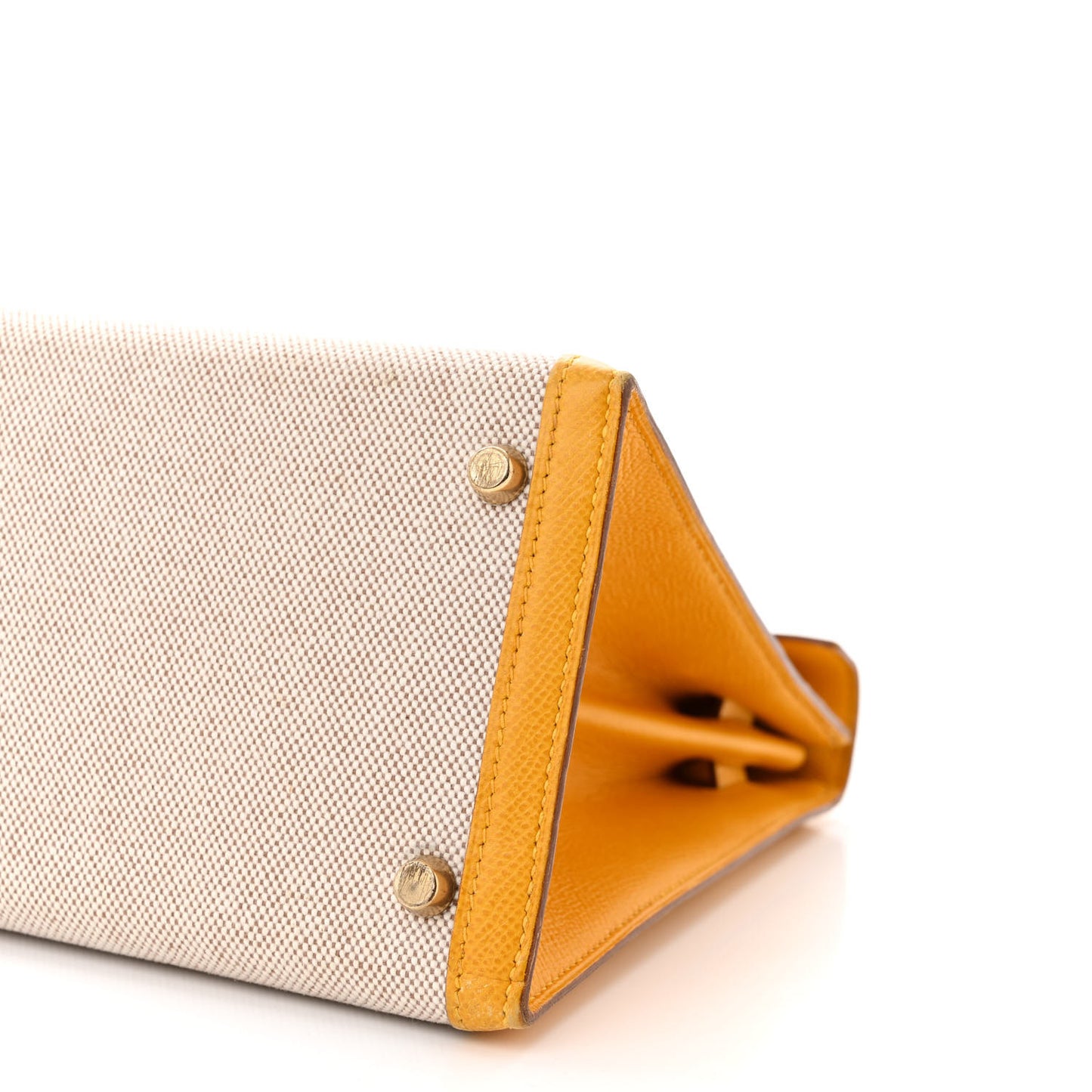 Toile H Epsom Kelly Sellier 28 Ecru Jaune Sable