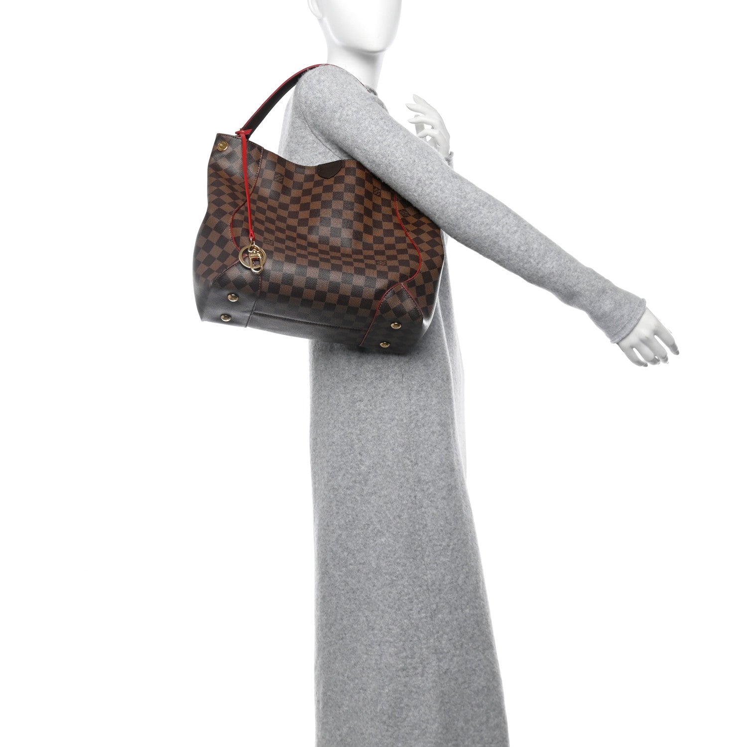 Louis Vuitton Damier Ebene Caissa Hobo Cherry 2 of 15