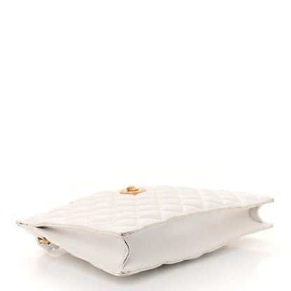 Versace Calfskin Quilted Small Tribute Icon Pouch White 4 of 10