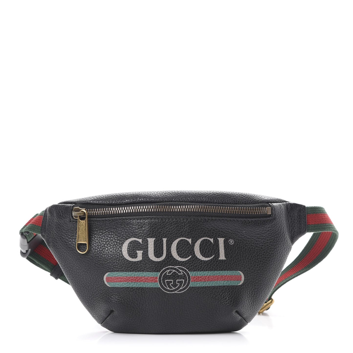 Grained Calfskin Small Logo Belt Bag Black