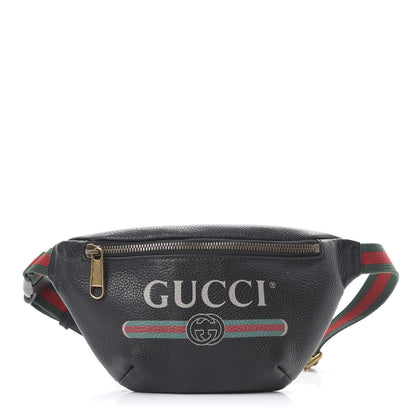 Gucci Grained Calfskin Small Logo Belt Bag Black 1 of 9