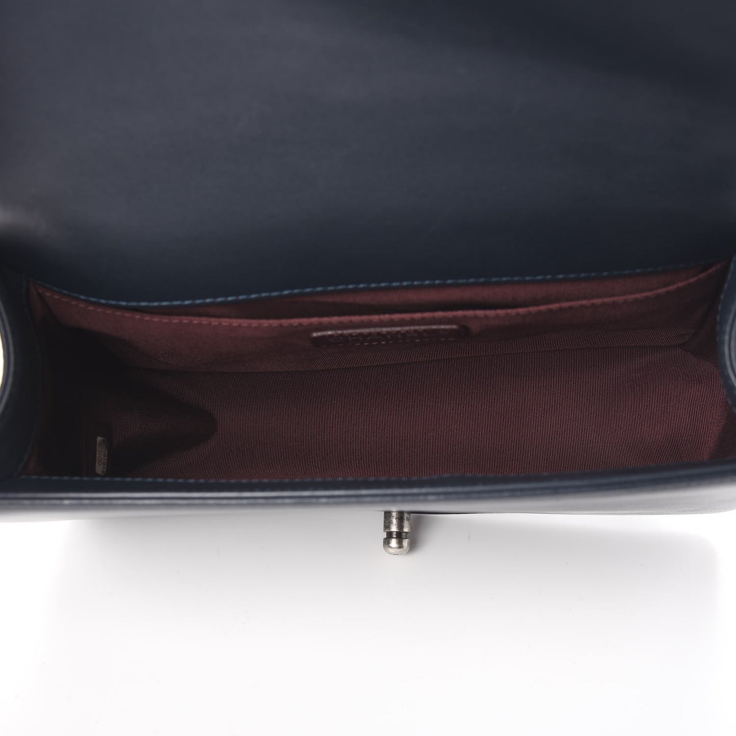 Calfskin Woven Medium Boy Flap Navy Green