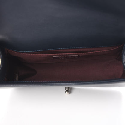 Chanel Calfskin Woven Medium Boy Flap Navy Green 5 of 11