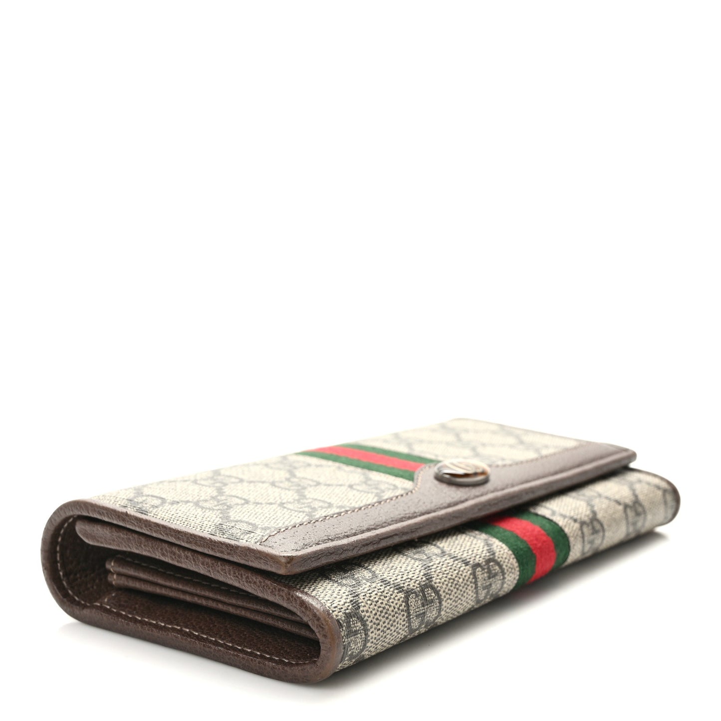 GG Supreme Monogram Web Ophidia Wallet On Chain Brown