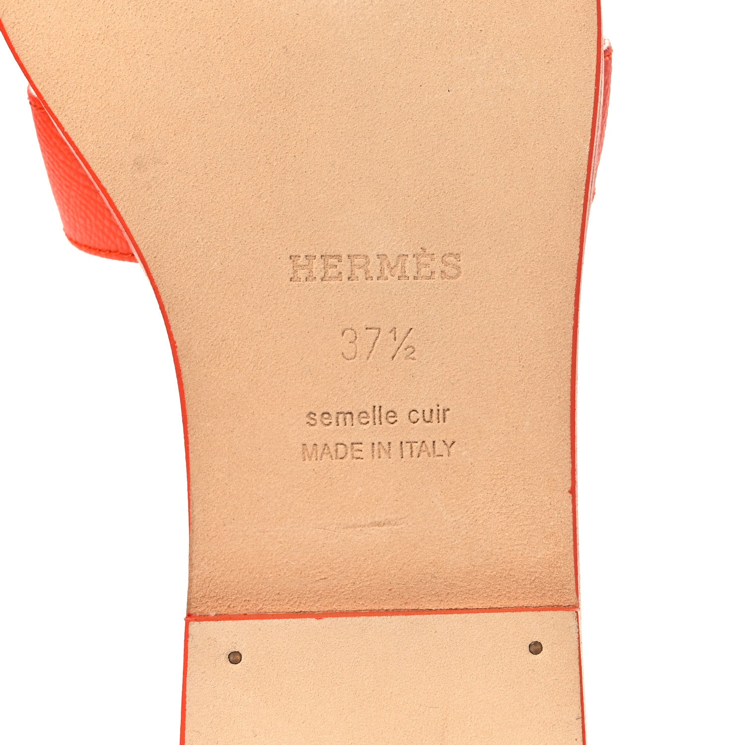 Hermes Epsom Oran Sandals 37.5 Orange Poppy 6 of 11