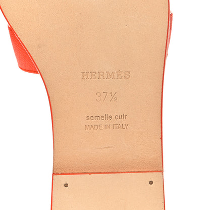 Hermes Epsom Oran Sandals 37.5 Orange Poppy 6 of 11