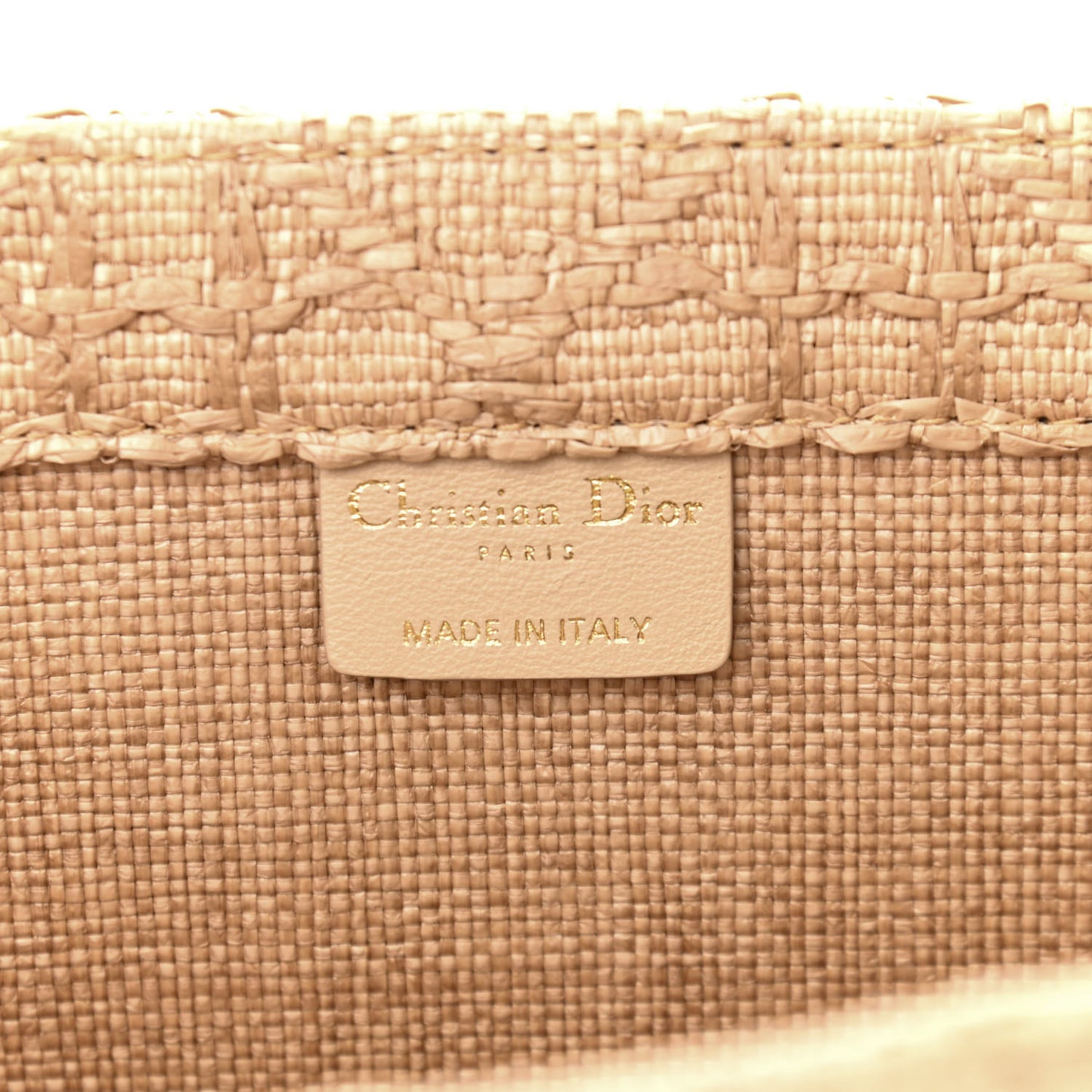 Raffia Cannage Medium Book Tote Natural