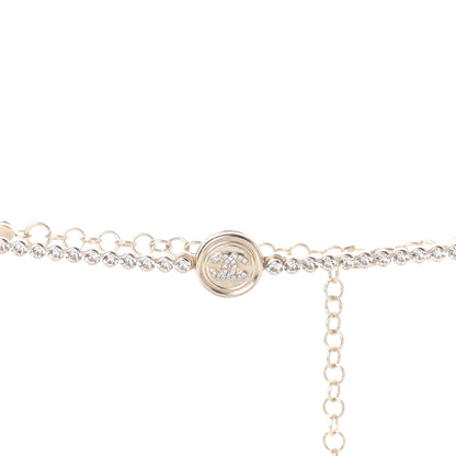 Chanel Crystal CC Chain Short Necklace Gold 3 of 4