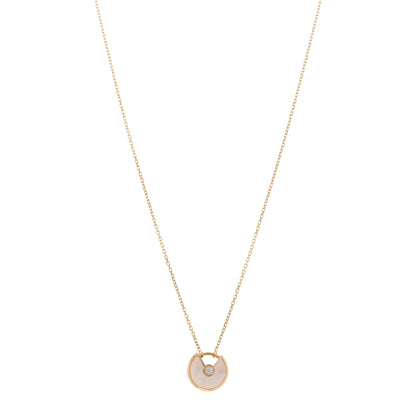 Cartier 18K Yellow Gold Diamond Mother of Pearl XS Amulette de Cartier Pendant Necklace 1 of 5