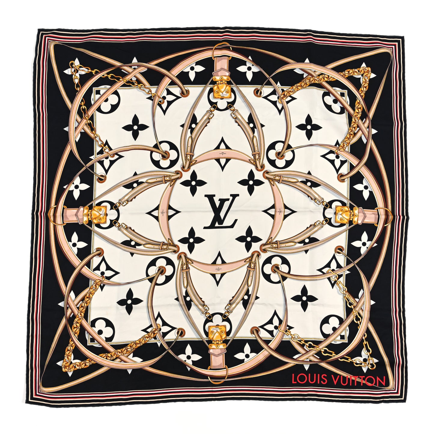 Silk Monogram Ultimate Square 90 Scarf Black