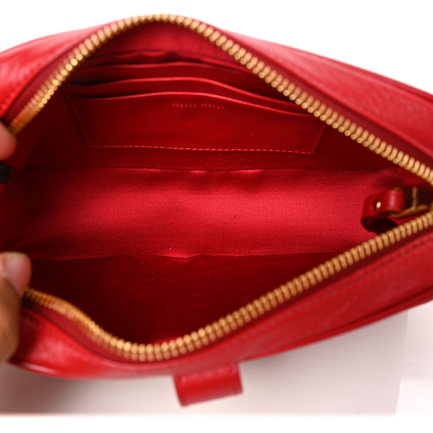 Nappa Matelasse Zip Shoulder Bag Fuoco