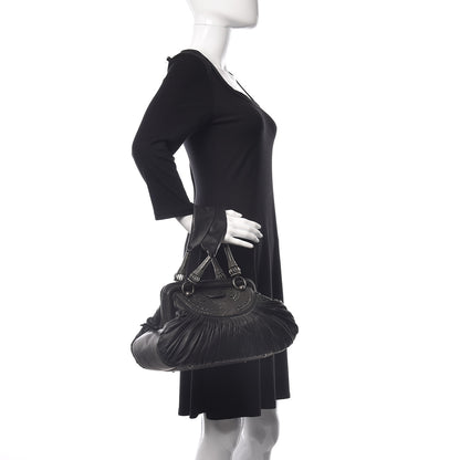 Christian Dior Lambskin Plisse Pleated Frame Satchel Black 2 of 16