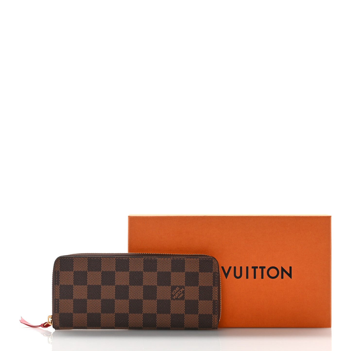 Damier Ebene Clemence Wallet Cherry