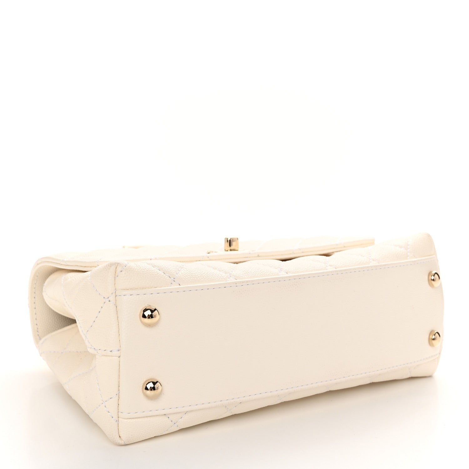 Chanel Caviar Quilted Mini Coco Handle Flap White 4 of 12