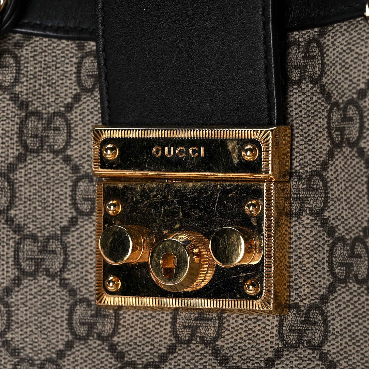 Gucci GG Supreme Monogram Small Padlock Tote Black 12 of 12