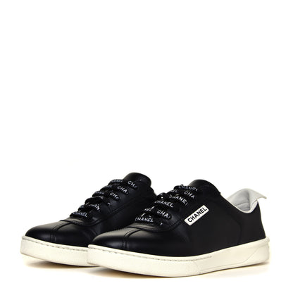 Chanel Calfskin Womens CC Sneakers 36 Black 4 of 12