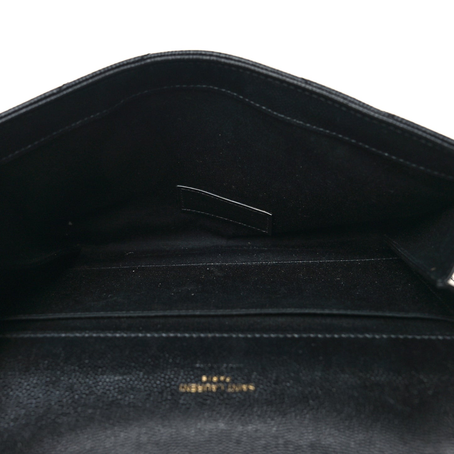 Grain De Poudre Matelasse Chevron Monogram Envelope Clutch Black