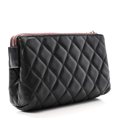 Chanel Lambskin Quilted Cosmetic Pouch Black 3 of 8