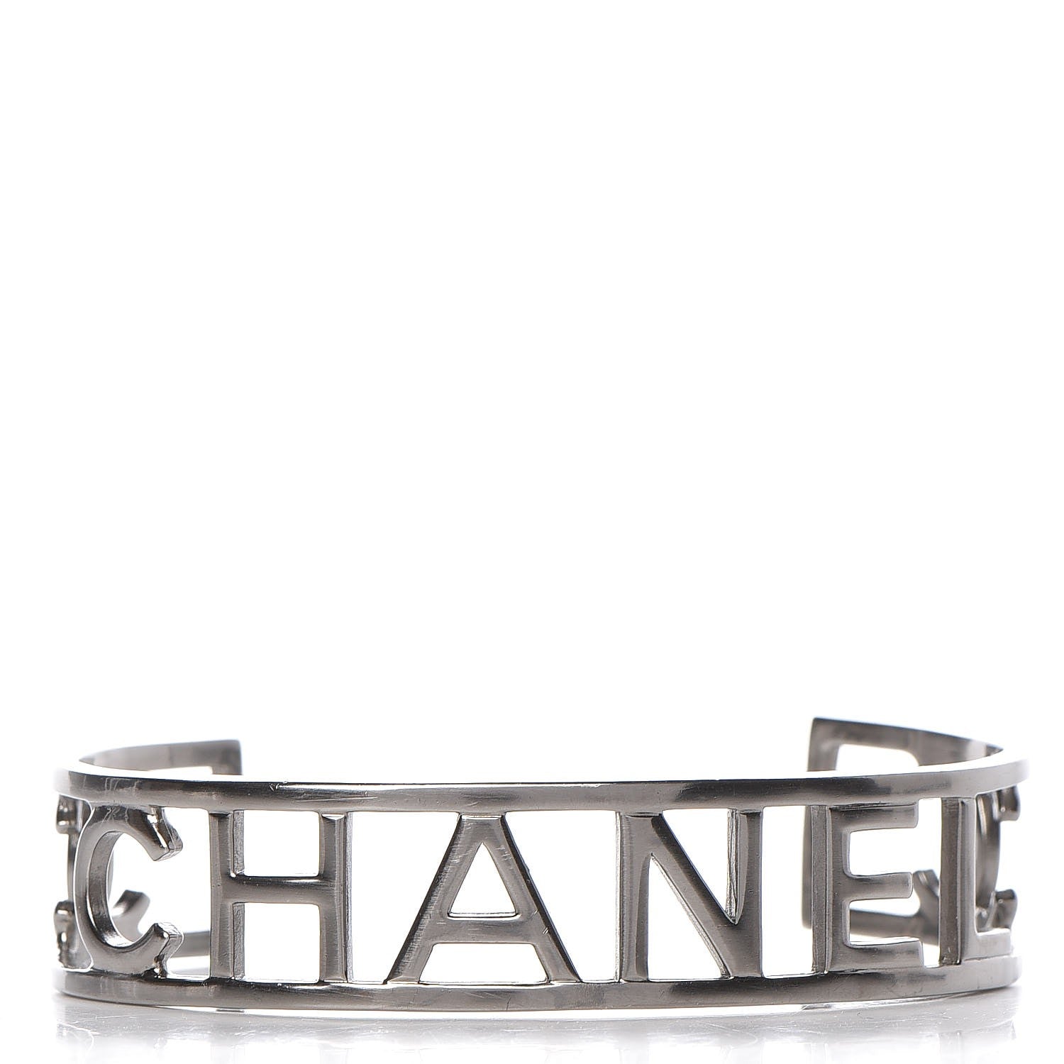 Chanel Metal Logo Cuff Gold 1 of 3