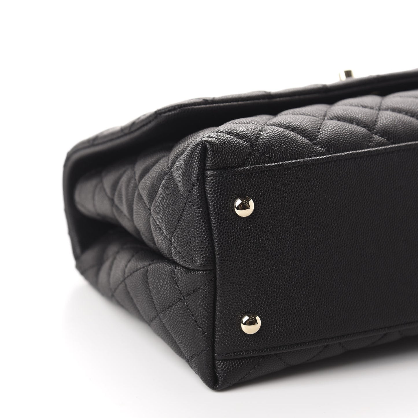 Caviar Quilted Small Coco Handle Flap Black