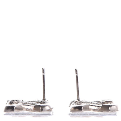 Chanel Crystal CC Earrings Silver 4 of 6