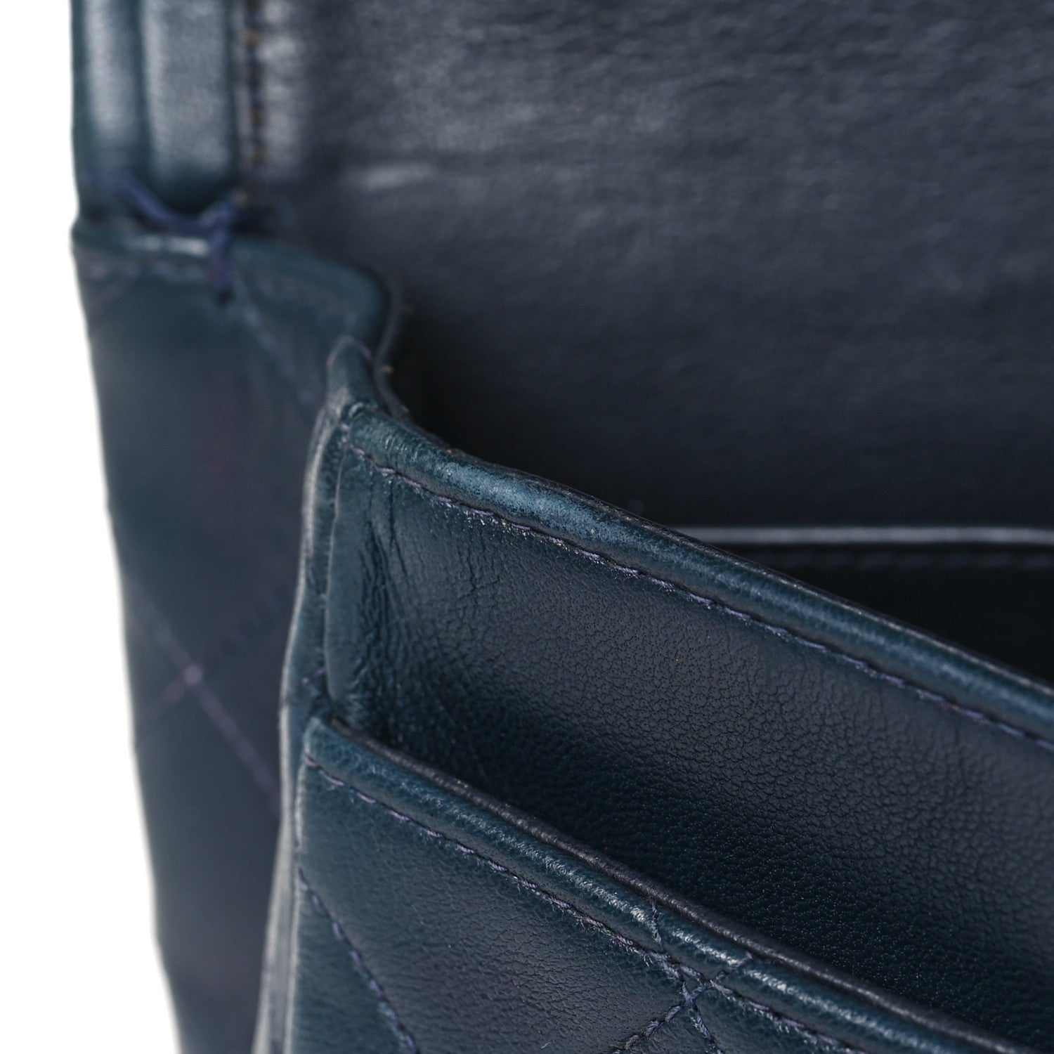 Chanel Lambskin Quilted Medium Double Flap Navy 11 of 15