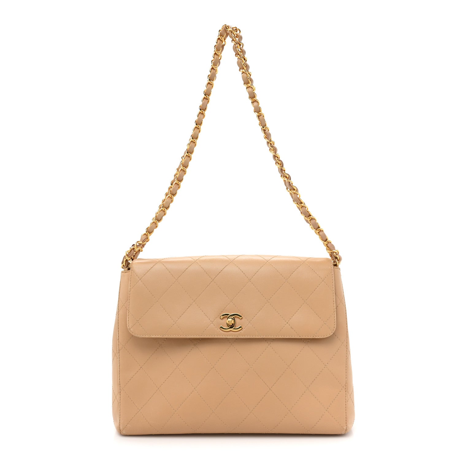 Chanel Lambskin Quilted Jumbo Single Flap Beige 1 of 18