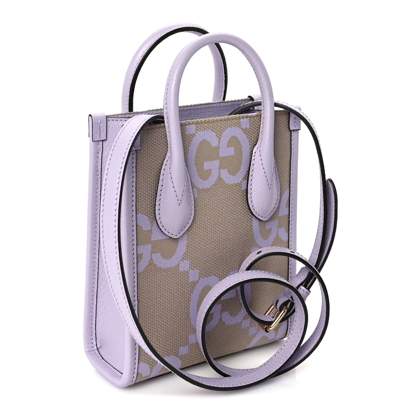 Monogram Jumbo GG Textured Dollar Calfskin Mini Tote Bag  Beige Lapis