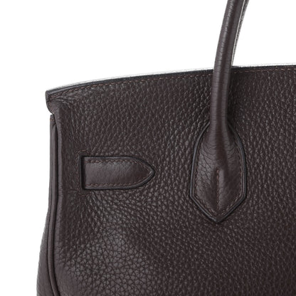 Hermes Taurillon Clemence Birkin 30 Chocolate 34 of 48