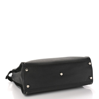 Fendi Cuoio Romano Selleria Metal Stitch Large Mens Peekaboo Iconic Essential Satchel Black 4 of 9