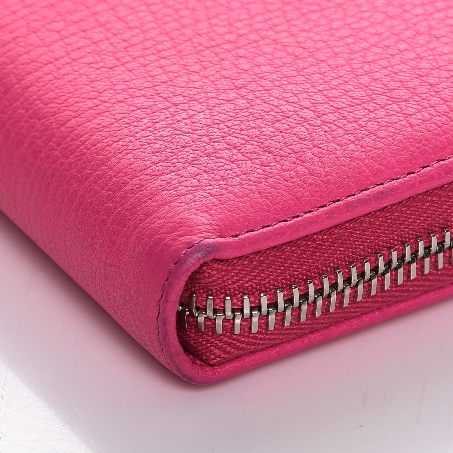 Sugar Goatskin Pandora Zip Around Wallet Shocking Pink