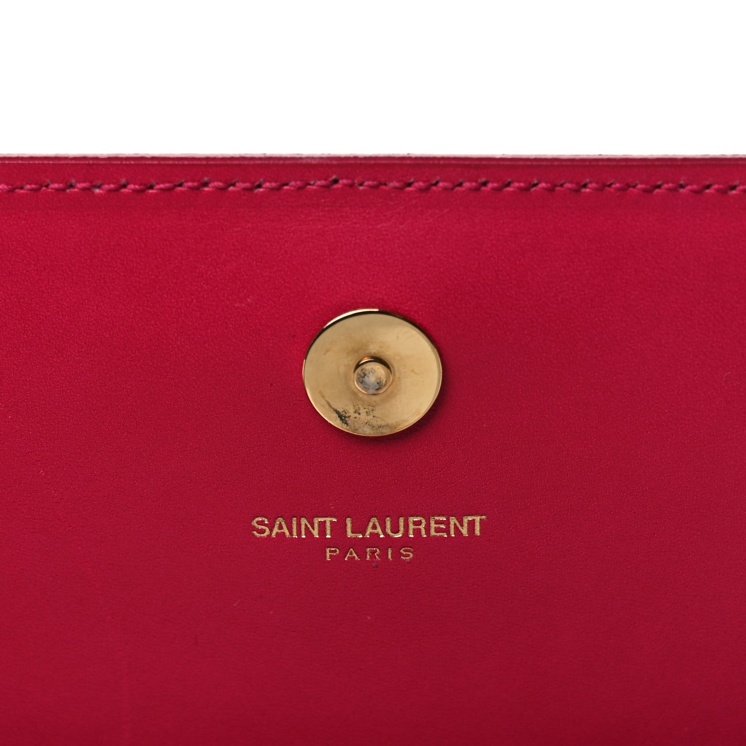 Saint Laurent Smooth Calfskin Classic Monogram Cassandre Clutch Lipstick Fuchsia 12 of 12