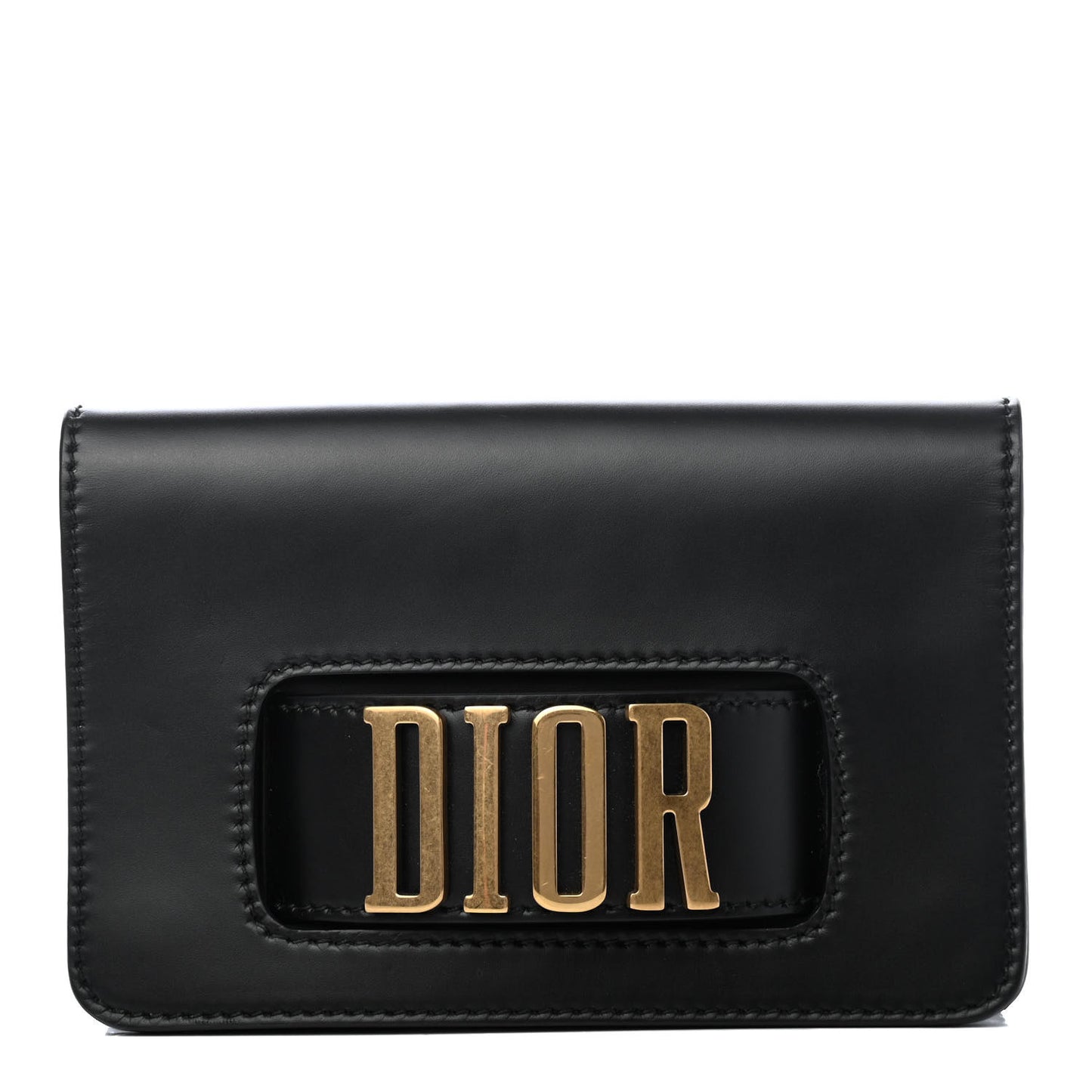 Smooth Calfskin Dio(r)evolution Flap Clutch Black