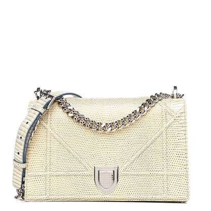 Christian Dior Lizard Medium Diorama Flap Bag Off White 1 of 10