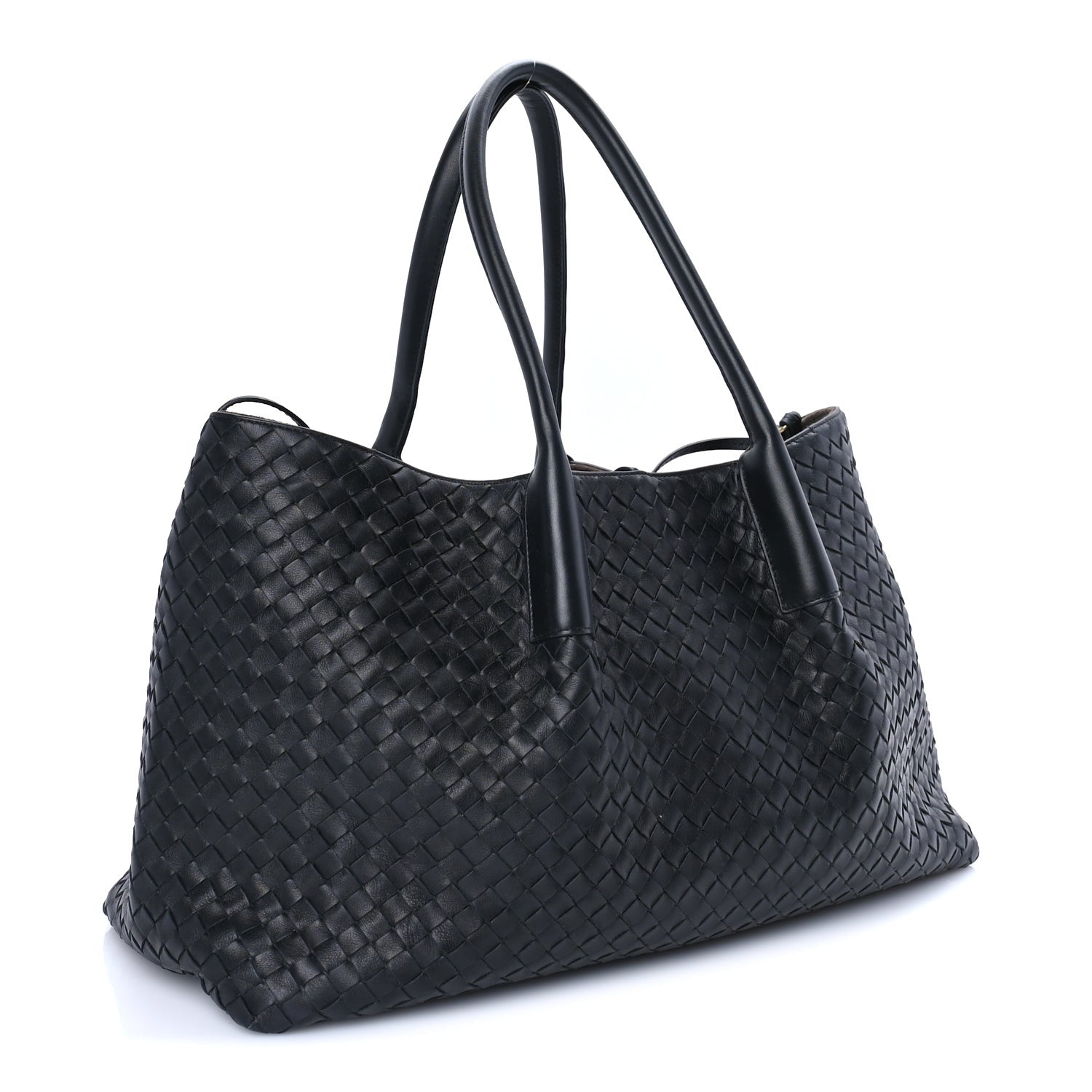Bottega Veneta Calfskin Intrecciato Pinacoteca Reversible Tote Black Fondant 2 of 4