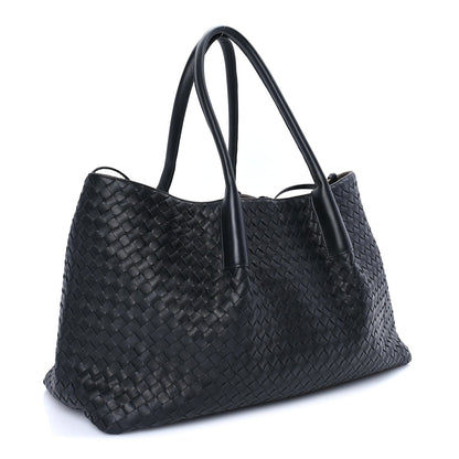 Bottega Veneta Calfskin Intrecciato Pinacoteca Reversible Tote Black Fondant 2 of 4