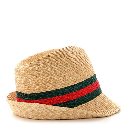 Gucci Abaca Straw Web Fedora Hat XS 5 of 7