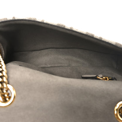 Fendi Chenille Vitello Seta FF Midi Chain Baguette Tortora 5 of 10