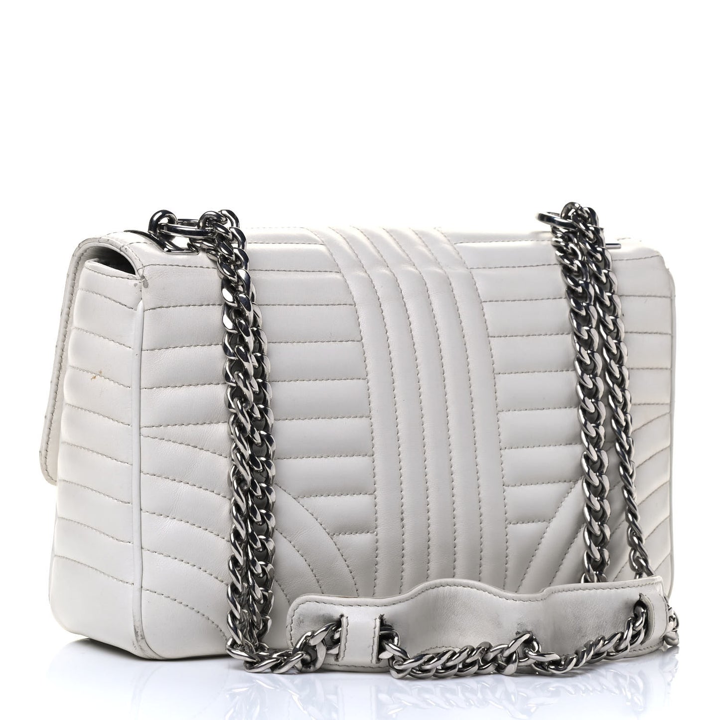 Soft Calf Large Diagramme Flap Bianco