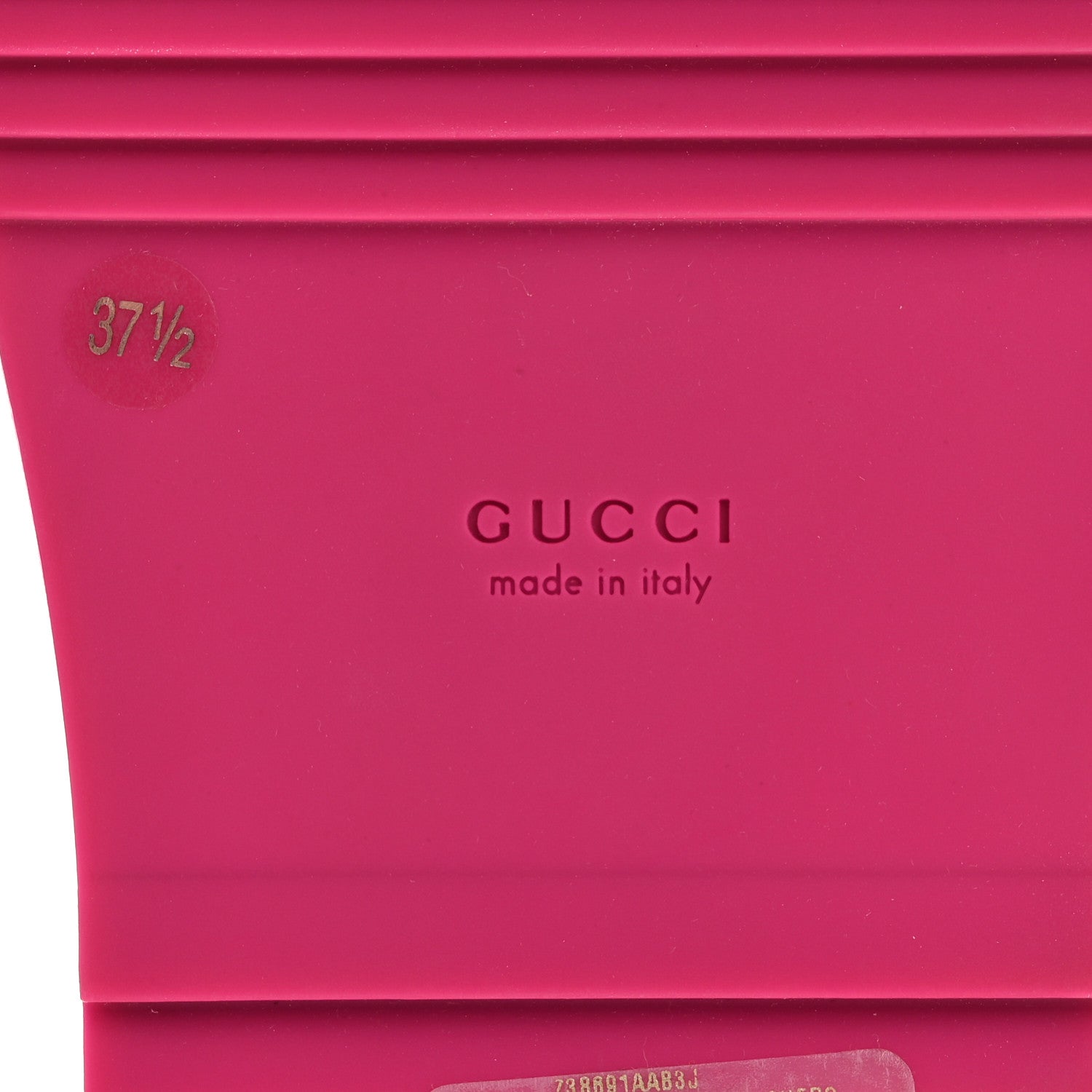 Gucci Calfskin Elizabeth Nappa Charlotte Logo Slingback Sandals 37.5 Fancy Fuchsia 8 of 13