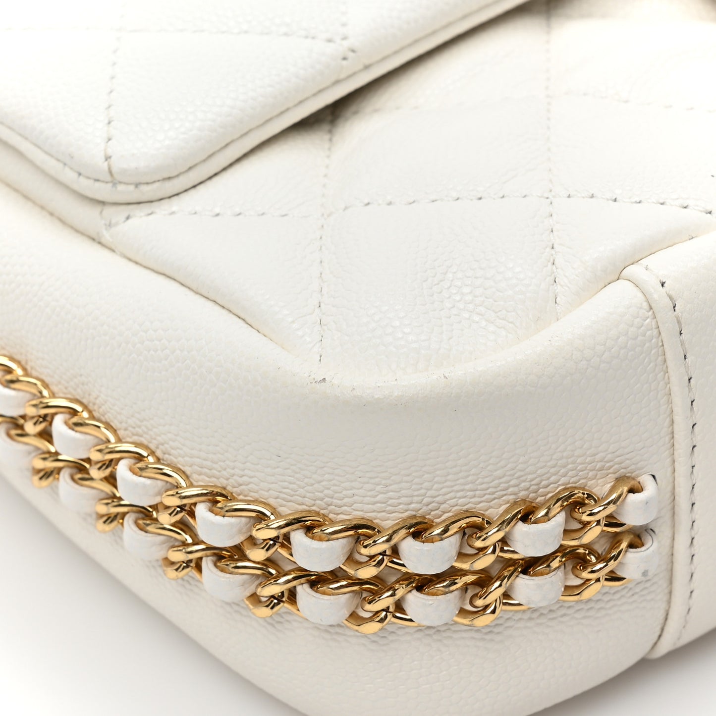 Caviar Quilted Small CC You Flap White