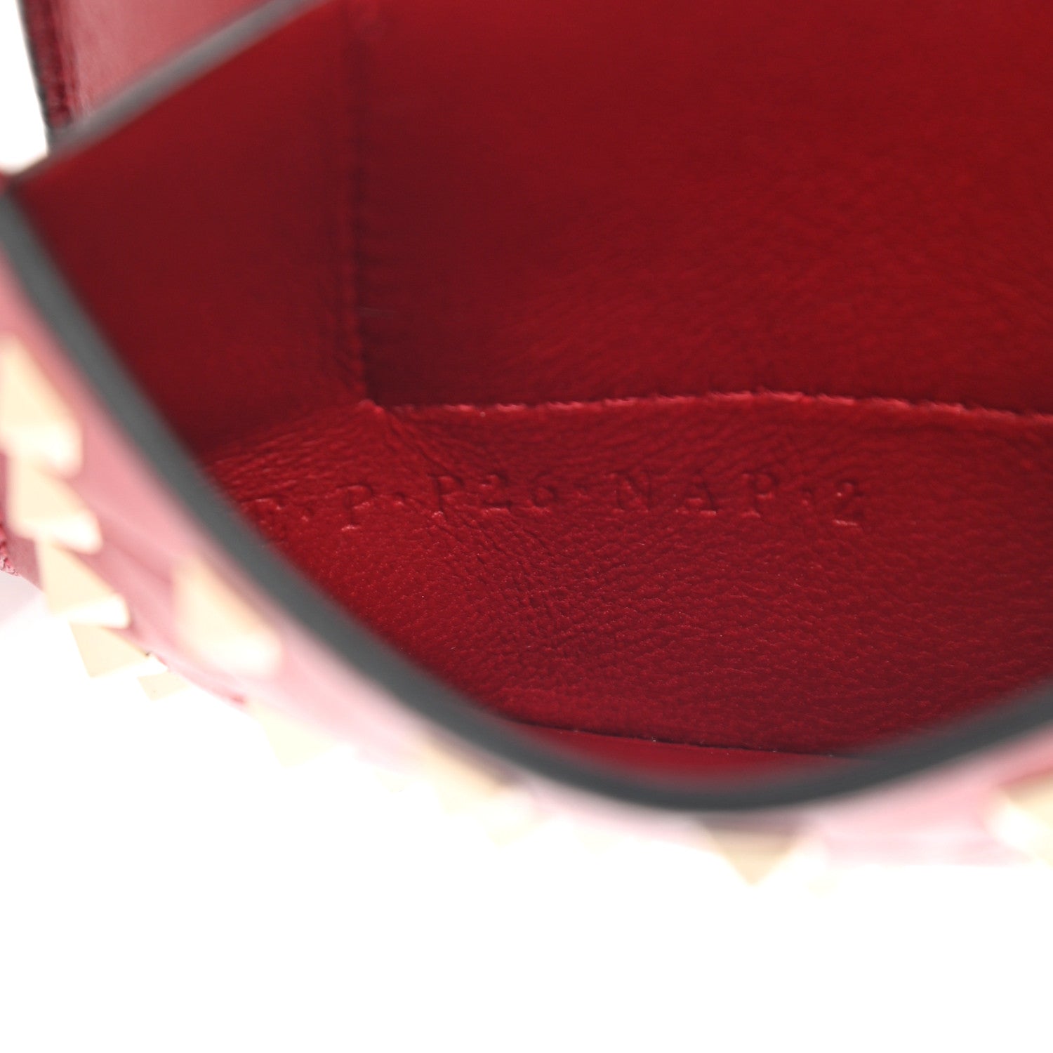 Valentino Garavani Lambskin Rockstud Spike Card Holder Red 7 of 7