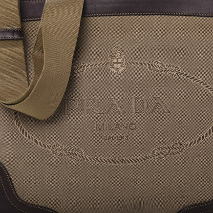 Prada Jacquard Logo Small Flat Messenger Bag Corda Moro 10 of 12