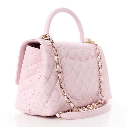 Chanel Caviar Quilted Small Coco Handle Flap Light Pink 3 of 11
