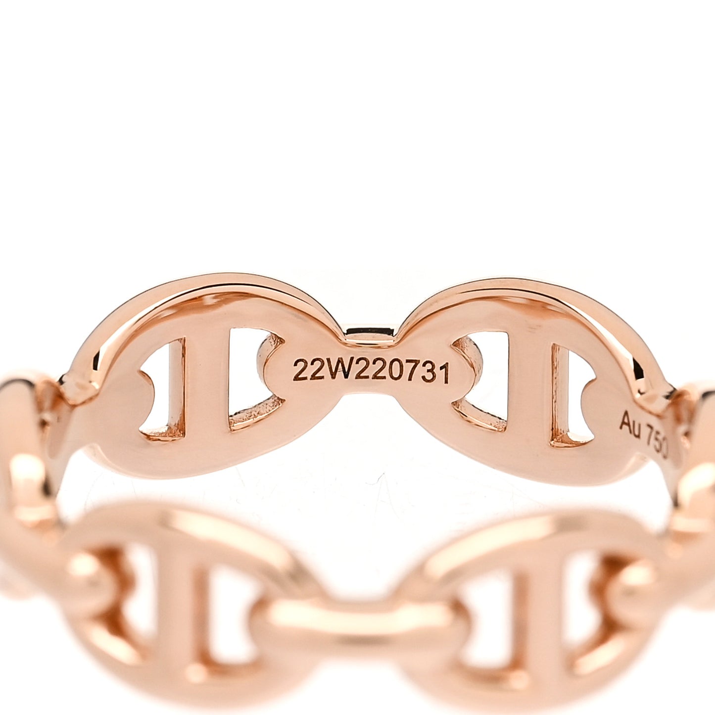 18K Rose Gold PM Chaine D'Ancre Enchainee Ring 53 6.5
