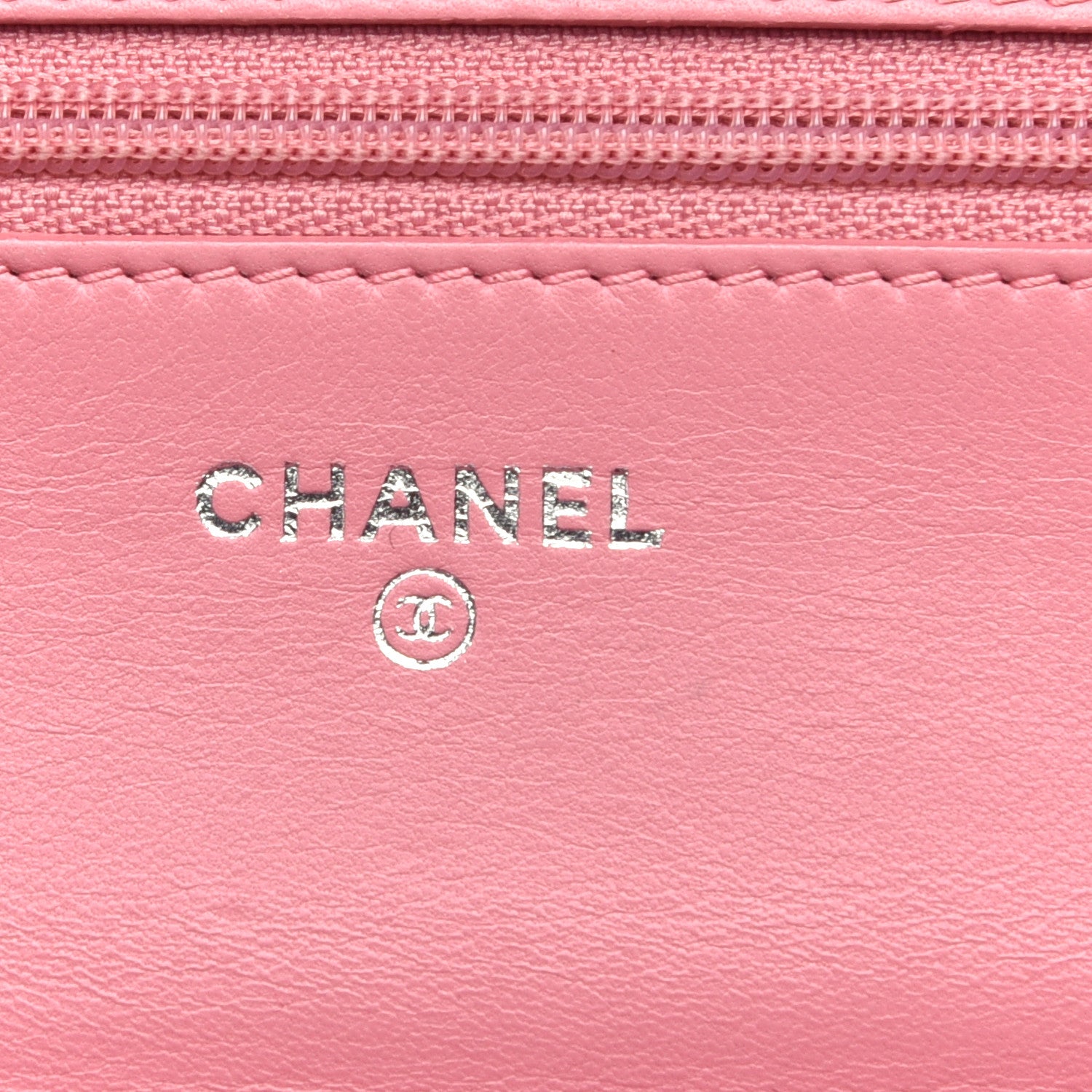 Chanel Lambskin Camellia Embossed Wallet On Chain WOC Pink 6 of 9