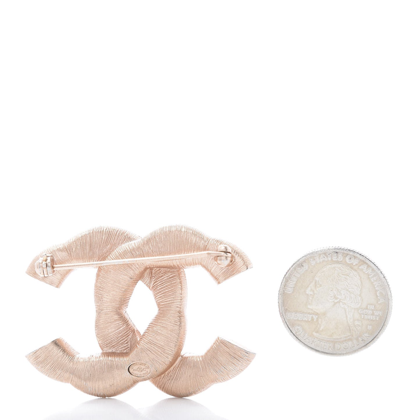 Crystal Twisted CC Brooch Rose Gold