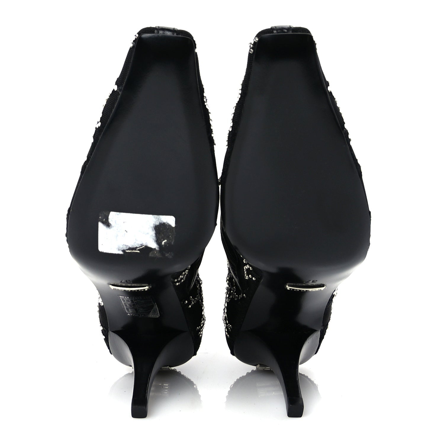Gucci Tela Retino Kid Scamosciato Crystal GG Monogram Square Demi Boot 37 Black 6 of 8